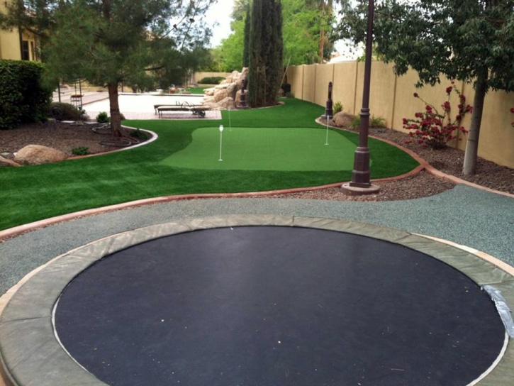 Synthetic Turf Parkway, California Home Putting Green, Backyard Garden Ideas